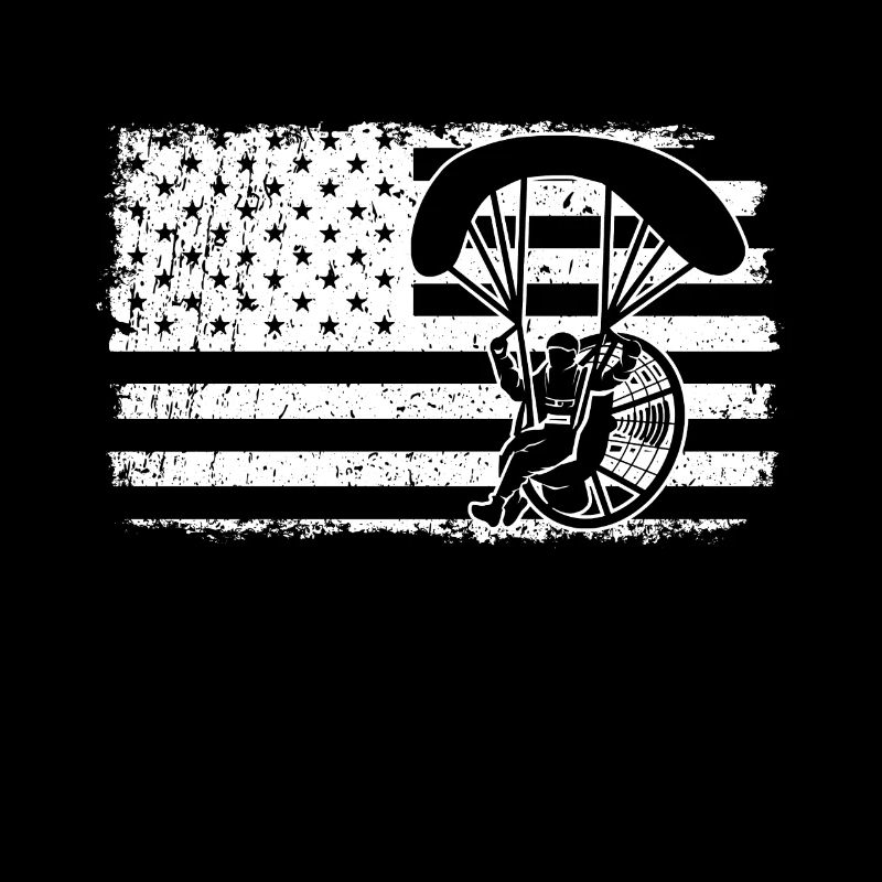 Paraglider Skydiver US Patriotic Paramotor Pilot