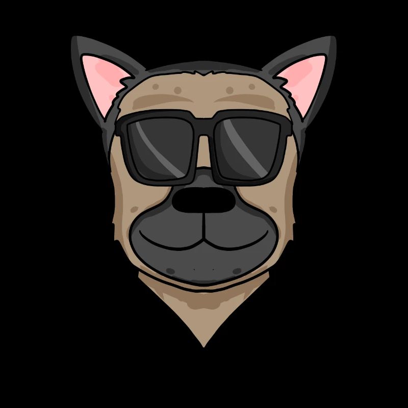 Deutscher Schäferhund Hund mit Sonnenbrille