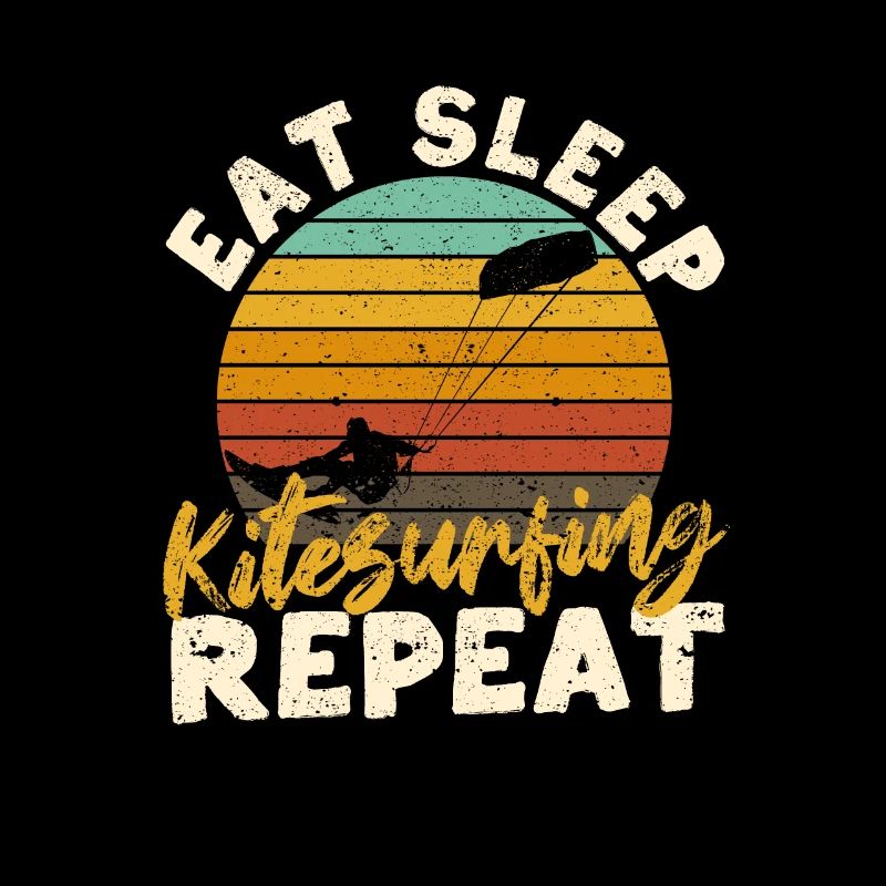 Eat Sleep Kitesurfing Repeat Funny Kite Surfer