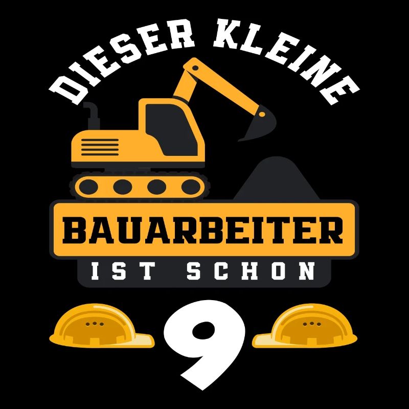 Construction Worker 9th Birthday Excavator Boys Gift