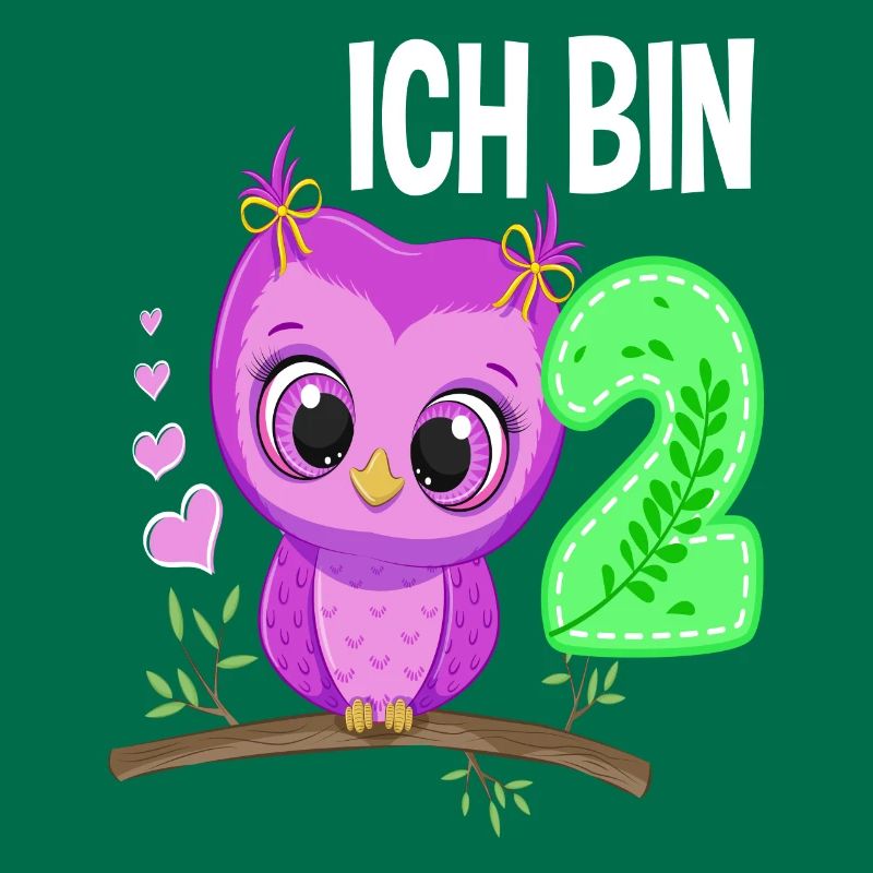Ich Bin 2 Eule 2. Geburtstag Eulen Mädchen