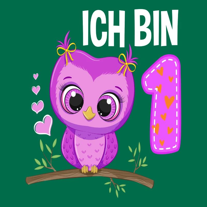 Ich Bin 1 Eule 1. Geburtstag Eulen Mädchen