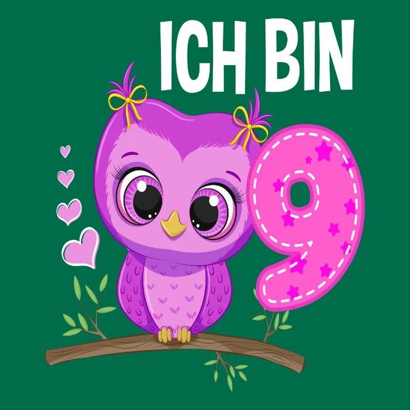Ich Bin 9 Eule 9. Geburtstag Eulen Mädchen