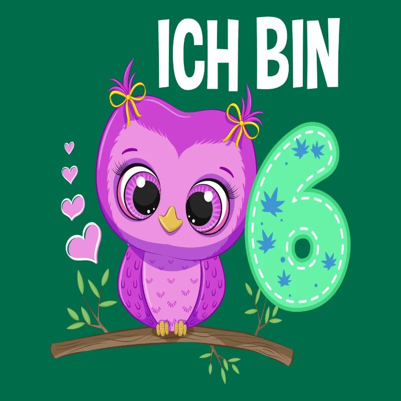 Ich Bin 6 Eule 6. Geburtstag Eulen Mädchen