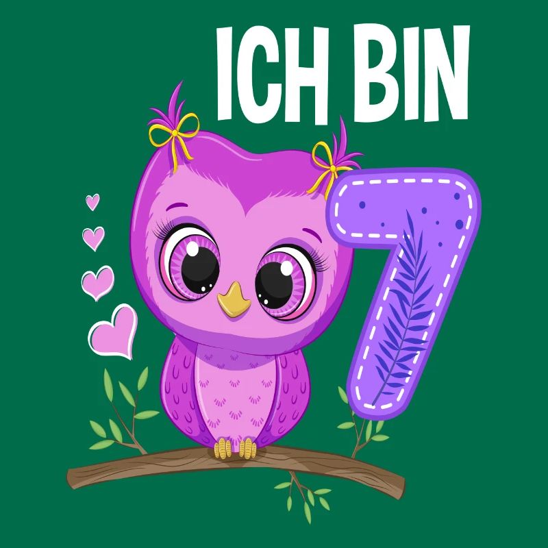 Ich Bin 7 Eule 7. Geburtstag Eulen Mädchen