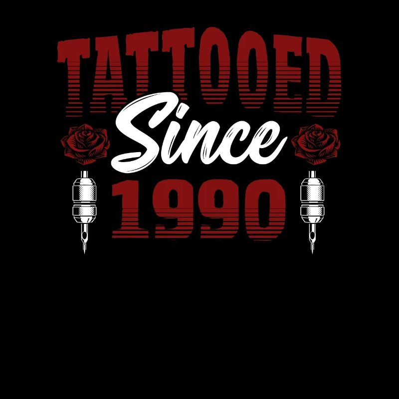 Tattooed Since 1990 Red Rose Theme