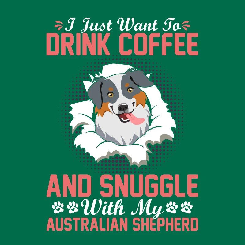 Coffee Drink Cuddle Australian Shepherd