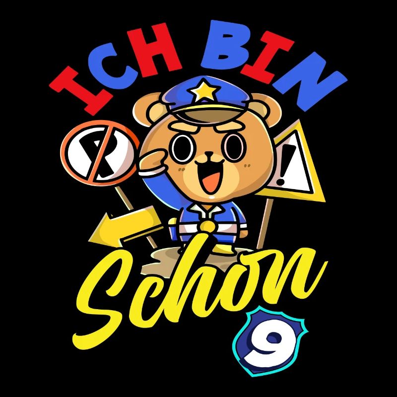 Polizei 9. Geburtstag Jungs Mädchen Geschenk