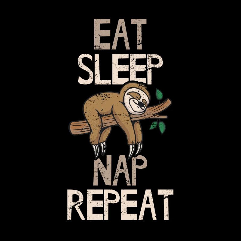 Eat Sleep Nap Repeat Funny Sloth Lovers Sleeping L