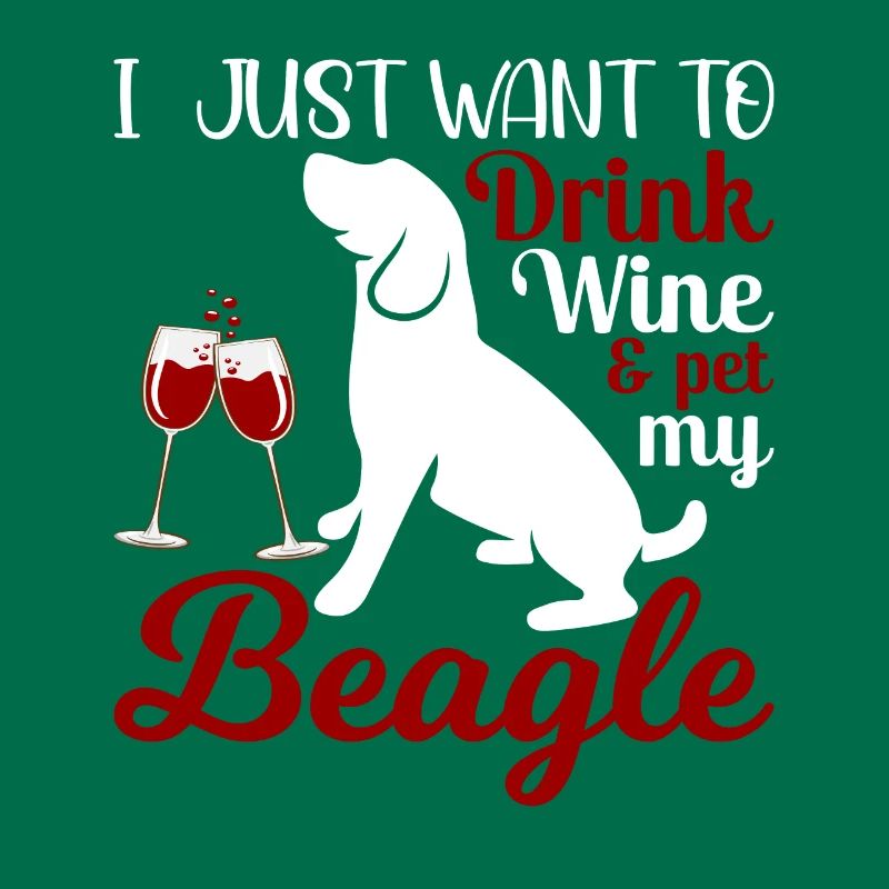 Wine Drinking and Beagle Stroking Funny Graphics