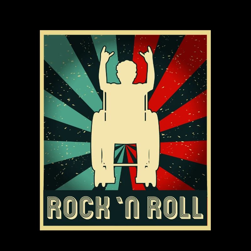 Rock 'n' Roll Rollifahrer Rollstuhlfahrer Metalfan