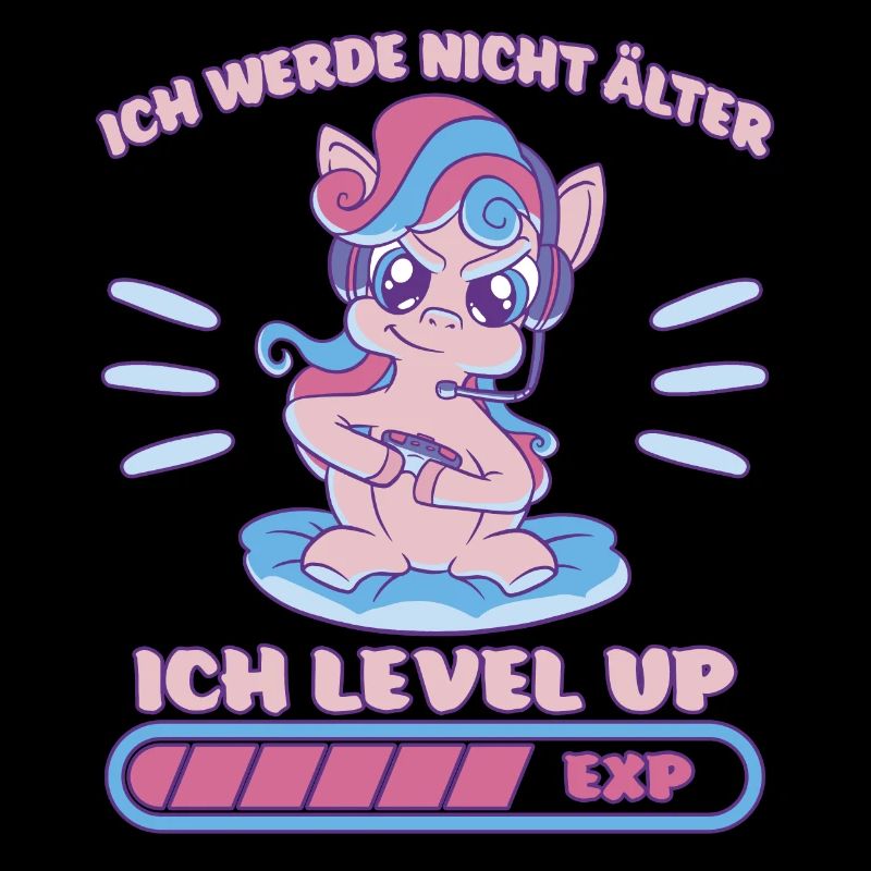 Gaming Level Up Zocker Einhorn Geburtstag Geschenk