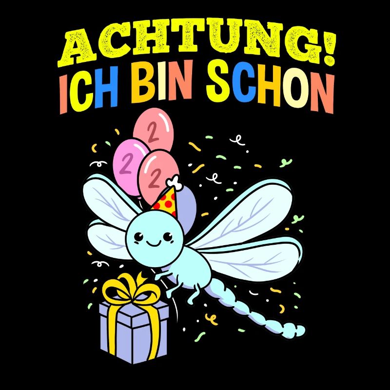 Achtung Ich Bin Schon 2 Geburtstag Libelle