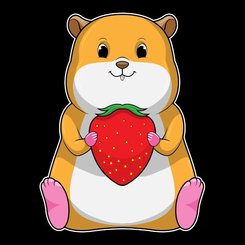 Hamster with strawberry