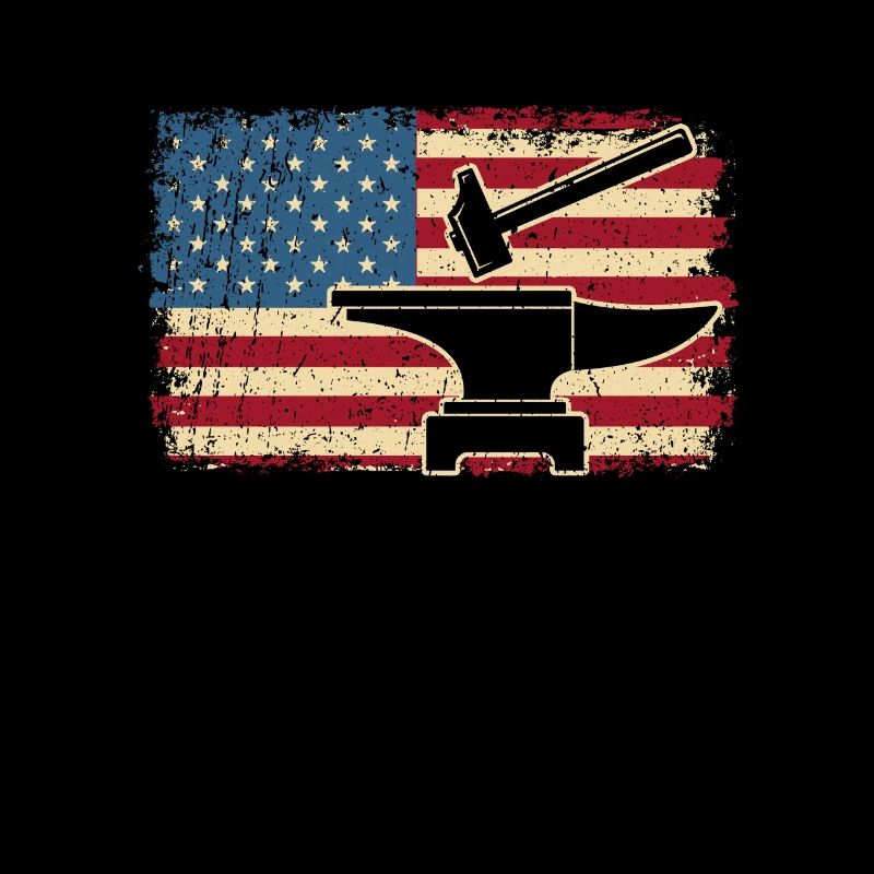 US Flag Patriotic American Blacksmith Hammer