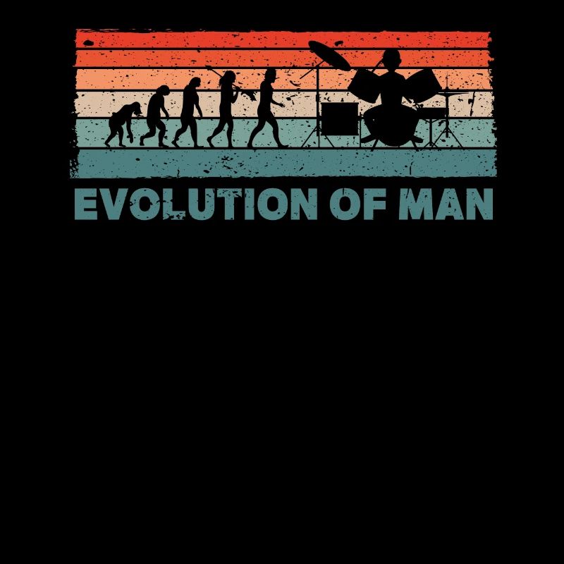 Retro Schlagzeuger Evolution Drummer