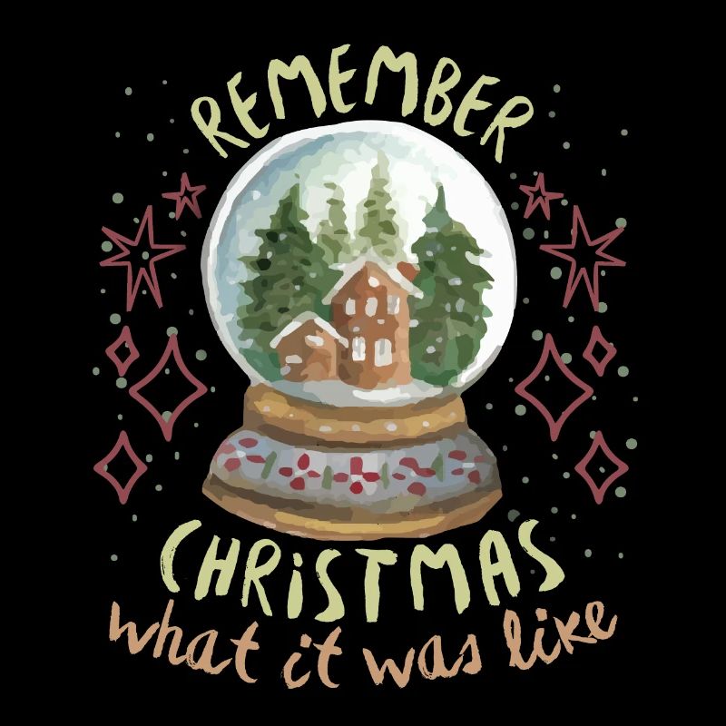 Christmas, nostalgic saying with snow globe