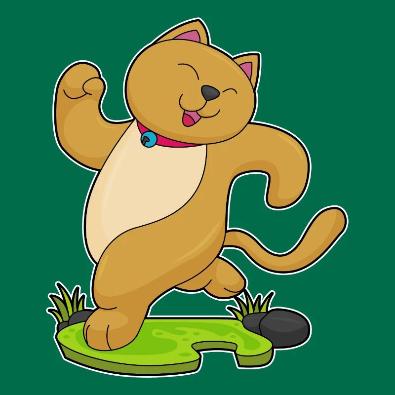 Cat with collar while jogging