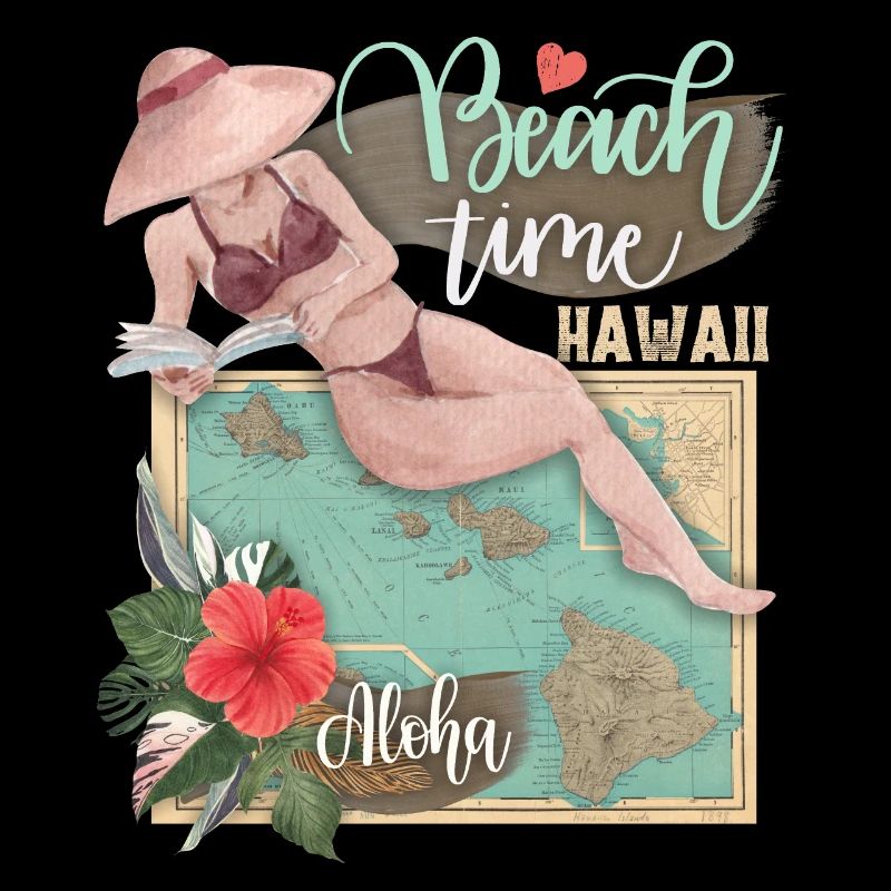 Hawaii Vacation, , Vintage Map