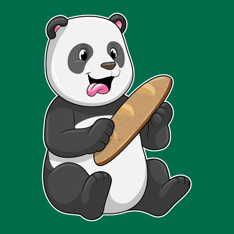 Panda as a baker with bread