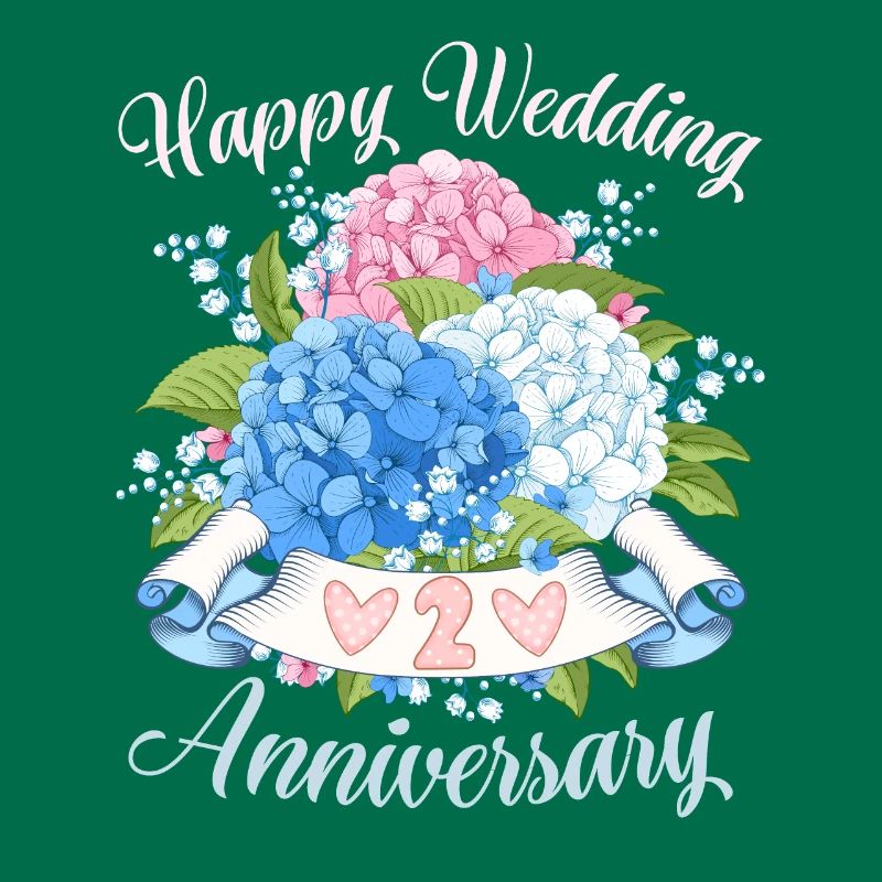 Wedding Anniversary Congratulations with Hydrangeas