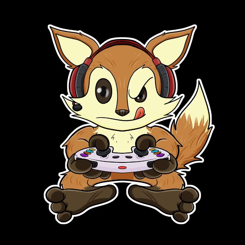 Fox With Gaming Controller I Funny Gaming I Gamer