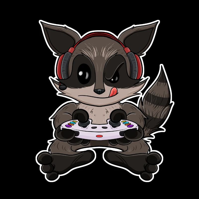 Racoon With Gaming Controller I Funny Gaming I