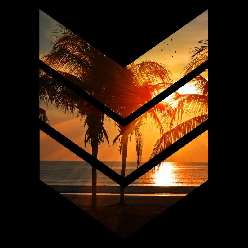 Tropical sunset in geometric design