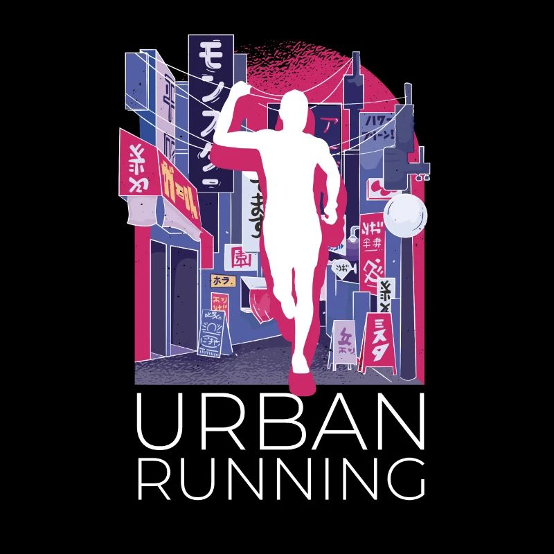 Vaporwave Synthwave Skyline Marathon, Trail Running