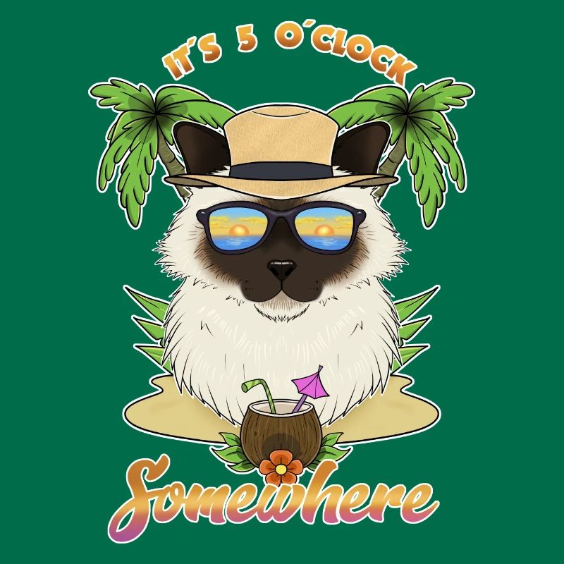 C’est 5 OClock Somewhere Drinking Burman Cat