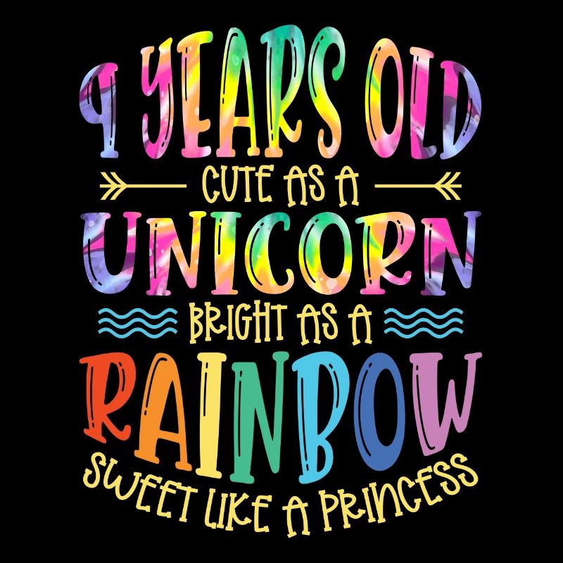 9 ans mignon comme une licorne Brillant comme un