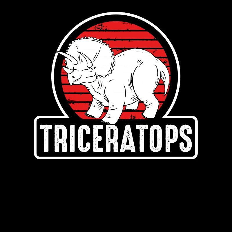 Triceratops on a Red Sun