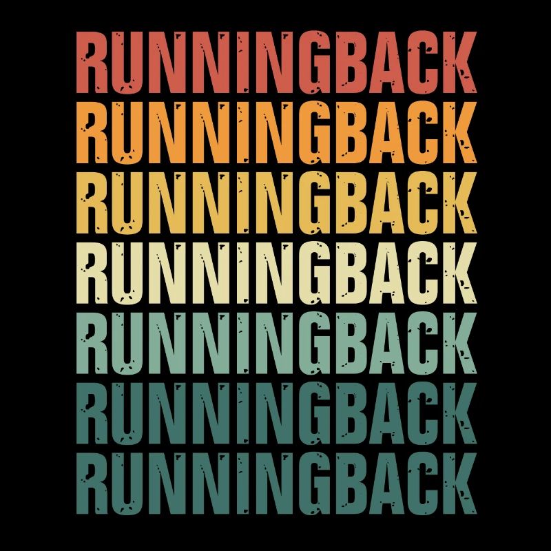 Rétro rétro coloré Running back