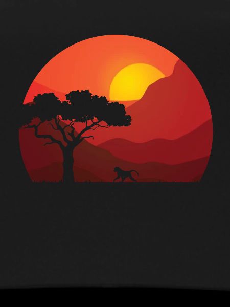 Baboon at sunset