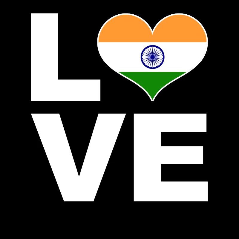 J’aime l’Inde drapeau du cœur Inde
