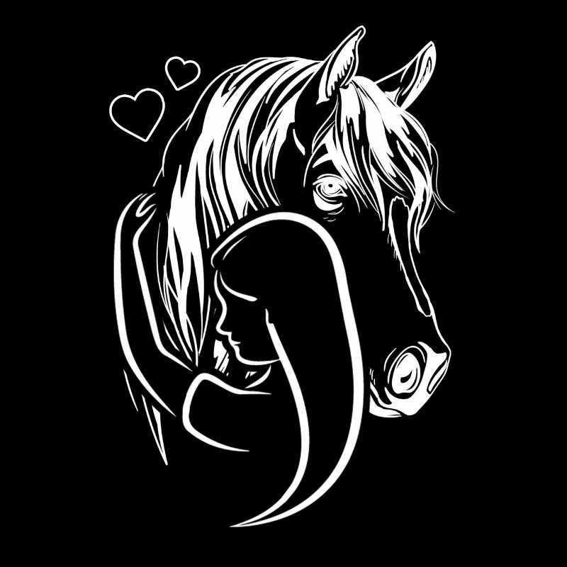 Reiterin Pferde Mädchen Lineart Pferd