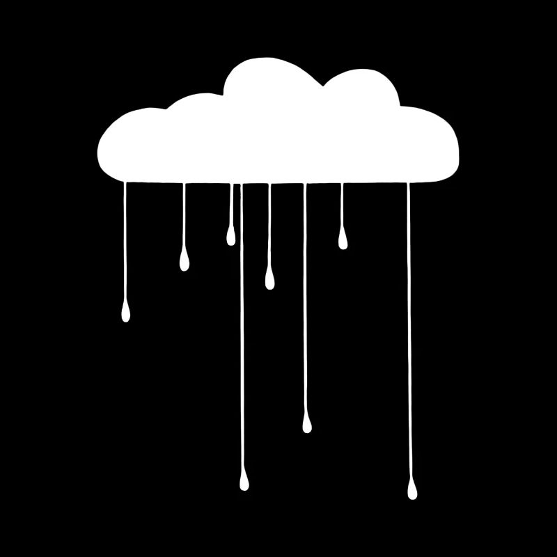 White Graphic Cloud Sky Rain Drops Dripping Storm