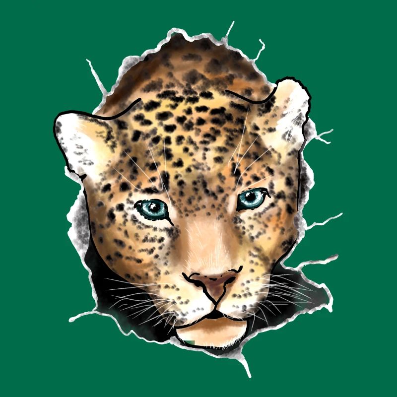 Hervor springender Leopard