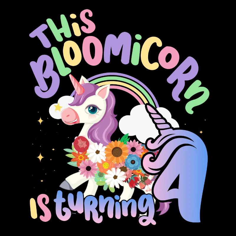 Bloomicorn Is Turning 4 Einhorn 4. Geburtstag