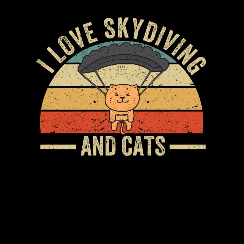 J’adore le parachutisme et le chat drôle