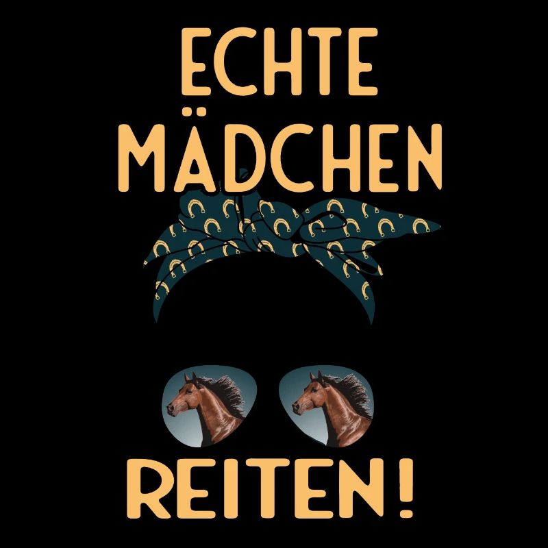 Echte Mädchen Reite Pferde Design