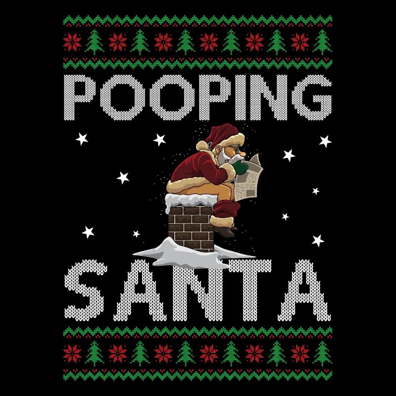 Caca Père Noël dans la cheminée - Noël moche