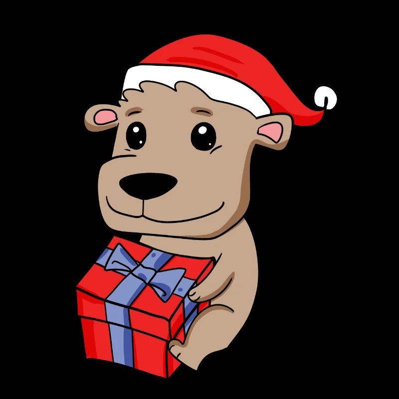 Bébé ours de Noël avec cadeau