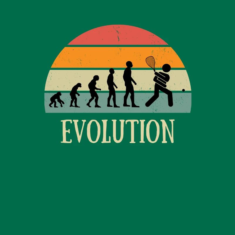 Evolution Vintage Squash Mann Humor Geschenkidee