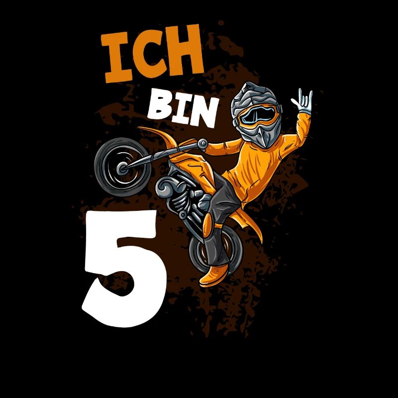 Ich bin 5 Jahre Cross Motorrad 5. Geburtstag
