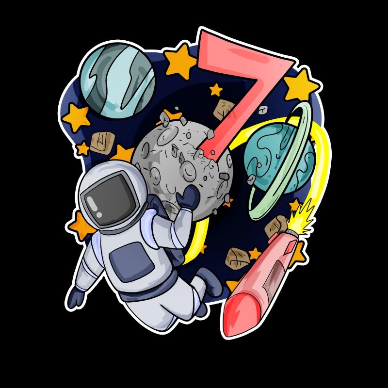 7e anniversaire 7 ans Jeune astronaute Espace