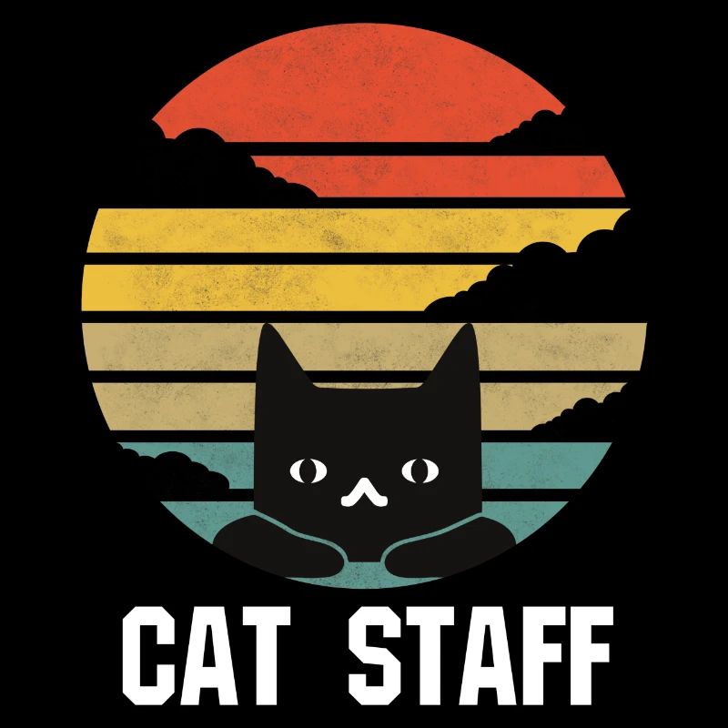 cat staff retro
