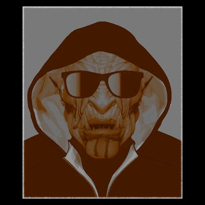 Ghetto Orc avec lunettes de soleil et capuche