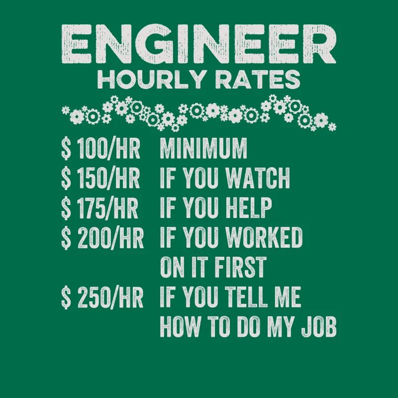 Engineer Hourly Rate Humor Engineering Mechanical