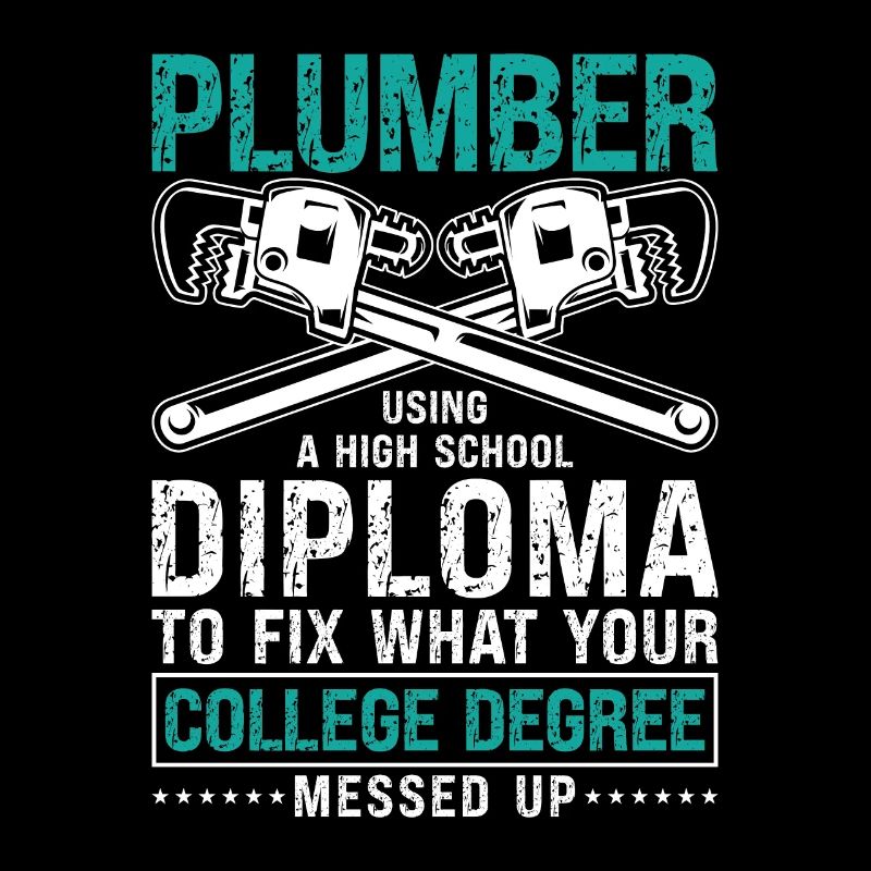 Plumber Using A High Tool Plumbing Pipe Plumbers